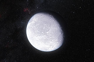 Artistbild av Eris. Bild: ESO/L. Calçada