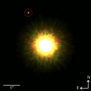 Planeten syns här inringad.
