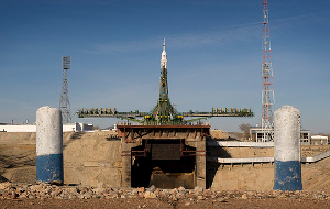 Soyuz TMA-14 framme p startplattan.