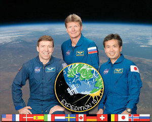 ISS-besättning 19: Padalka, Barratt och Wakata.