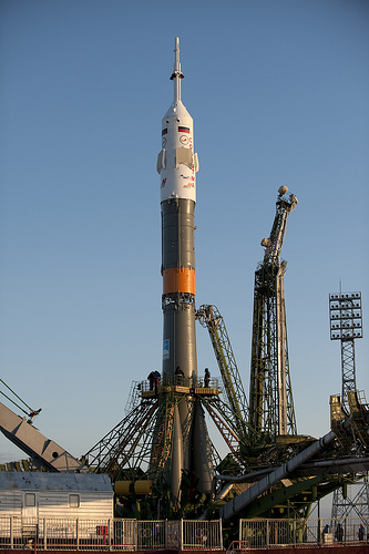 Soyuz TMA-17 framme p startplattan.