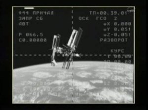 ISS filmad frn en kamera ombord p Souyz TMA-20
