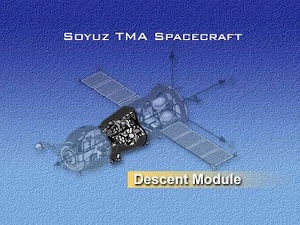 Artistbild ver Soyuz TMA med terintrdesmodulen i mitten.
