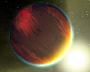 Artistbild &ouml;ver en gasj&auml;tte till exoplanet.