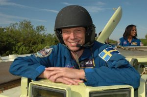 Christer Fuglesang under träning inför STS-116