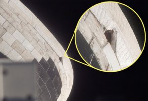 En skyddspanel p&aring; Atlantis sticker ut.