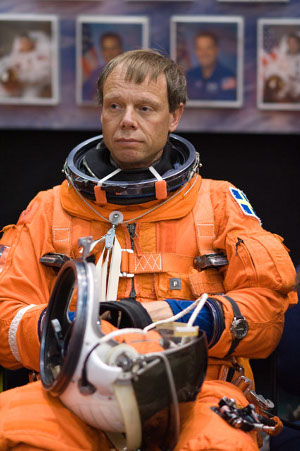 Christer Fuglesang under ett övningspass i slutet av januari 2009.