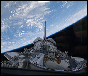 Rymdf�rjans lastutrymme fotograferat.