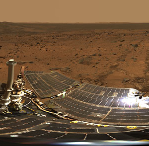 Del av en 360 graders panoramabild tagen av Spirit.